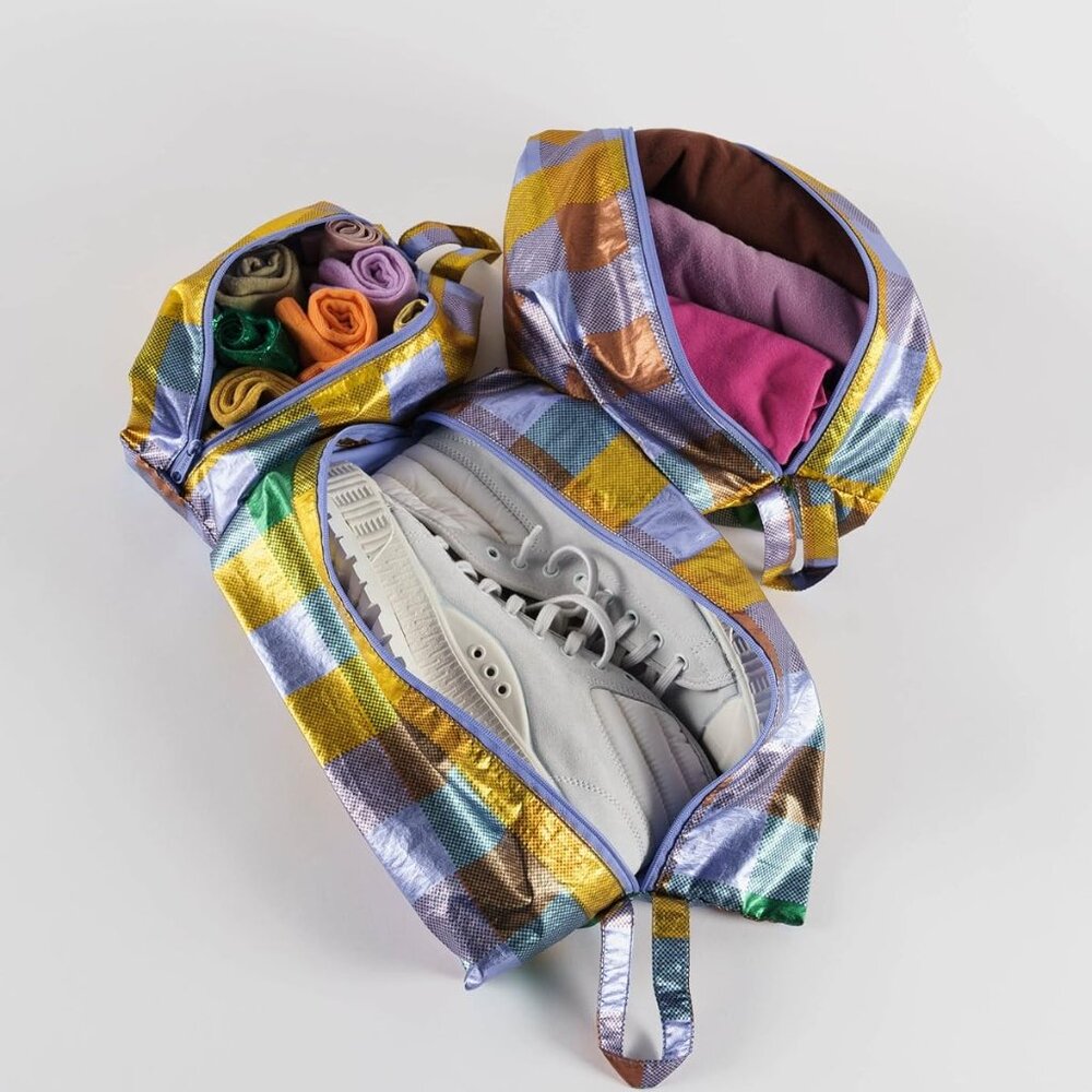 Baggu 3D pouch set MADRAS METALLIC rare, discontinued